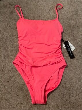 ‼️NWT‼️La Blanca Neon Coral-Pink One-Piece Swimsuit